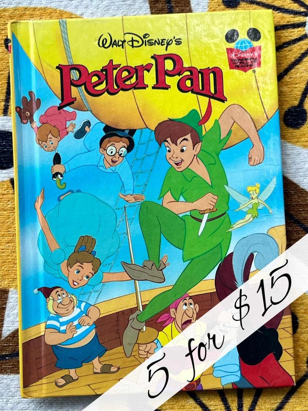 Vintage 1993 Disney Peter Pan Hardcover Book First American Edition